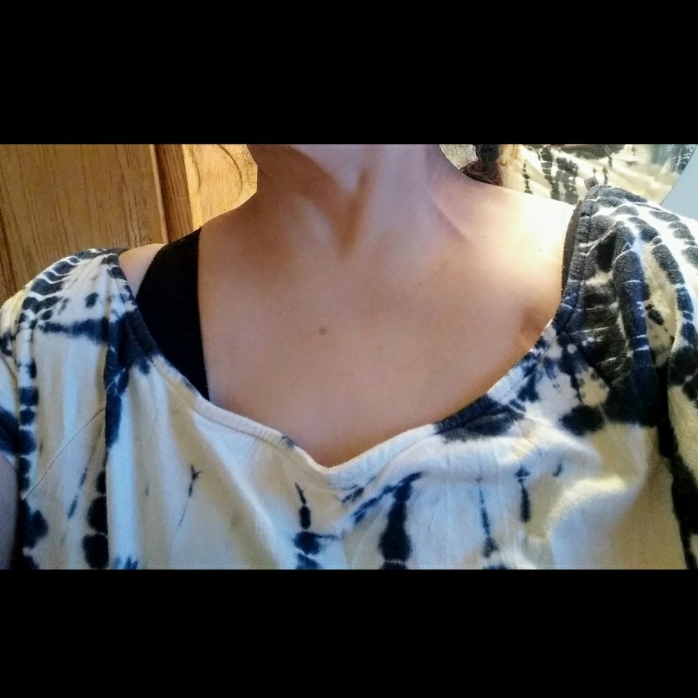 Black and cream tie dye tee top